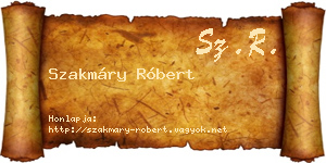 Szakmáry Róbert névjegykártya