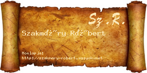 Szakmáry Róbert névjegykártya